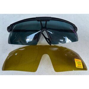 Stren Polarized Fishing Glasses Glare Protection Black & Gold Shades w/Pouch